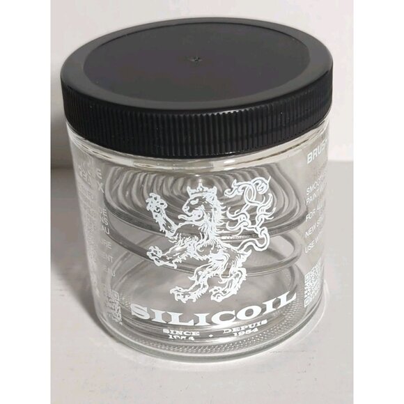 Silicoil Brush Cleaning Tank Jar Clear Glass Paint Brush Cleaning FREE SHIPPING - Picture 1 of 5